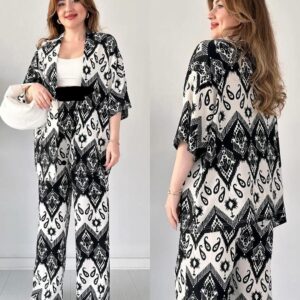 Chic Ikat Print 2-Piece Co-ord Set - Image 5