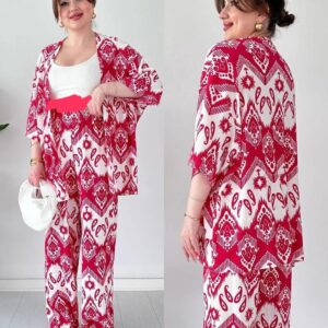 Chic Ikat Print 2-Piece Co-ord Set - Image 4