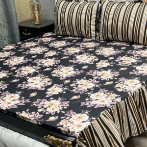 3-Pc Stitched 2-Sided Frill Bedsheet Set - Image 5